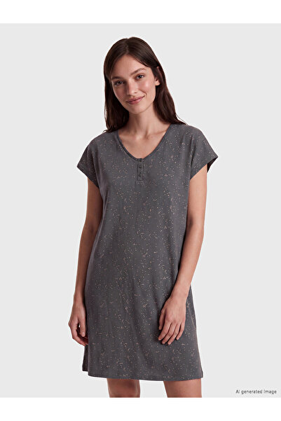 LC Waikiki V-Neck Patterned Women's Nightgown