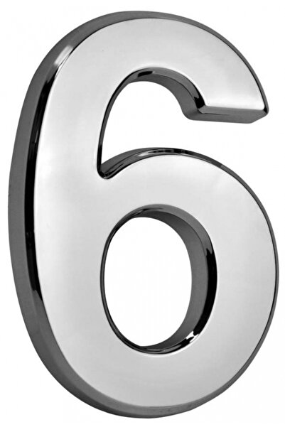 SGTT Number 6 silver, ABS, house or apartment number, 70x100 mm