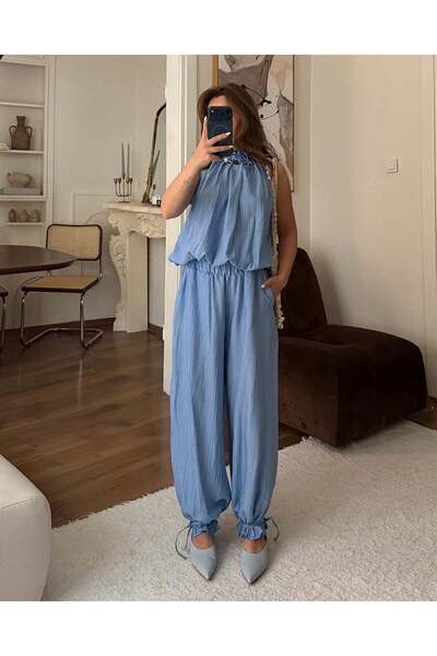 FERZOLAİO Athena Mavi Bluz Pantolon Takım