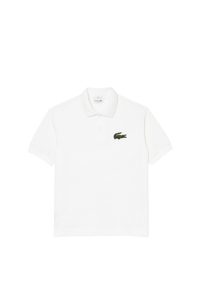 Lacoste تي شيرت بولو أبيض فضفاض للجنسين PH3922.001