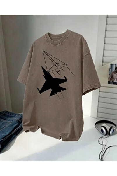 Toum Fly Printed Unisex Washable Vintage Oversize T-Shirt