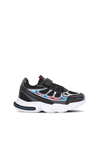 Slazenger KAFKA P Pantofi sport casual unisex pentru copii, cu velcro, negri/gri