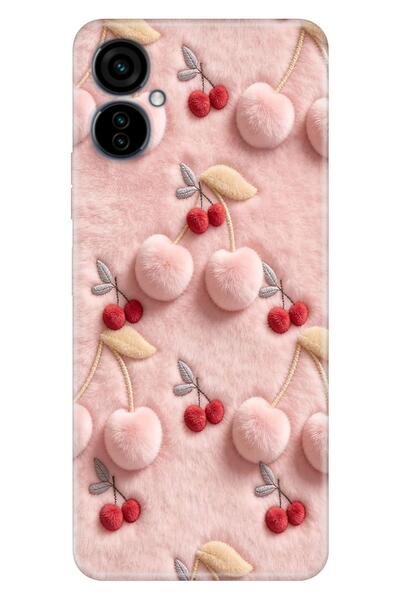 TECNO Camon 19 Neo Kılıf Kiraz-79990 Temalı Desenli Darbe Emici Silikon