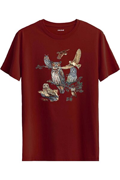 Colermi Owl Composition Nature Themed Artistic T-Shirt