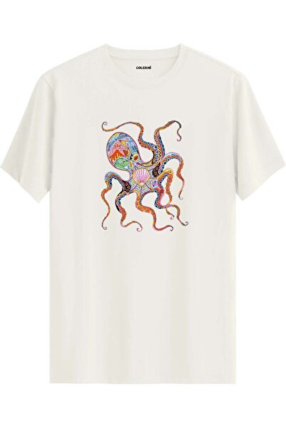 Colermi Artistic Octopus Printed Original Design T-Shirt