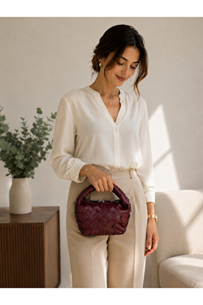 Kokoş Bordo Çanta Mini Model