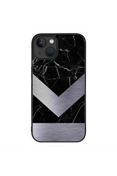 Other Apple iPhone 13 Mini Marble Arrow Down Black Glossy Θήκη
