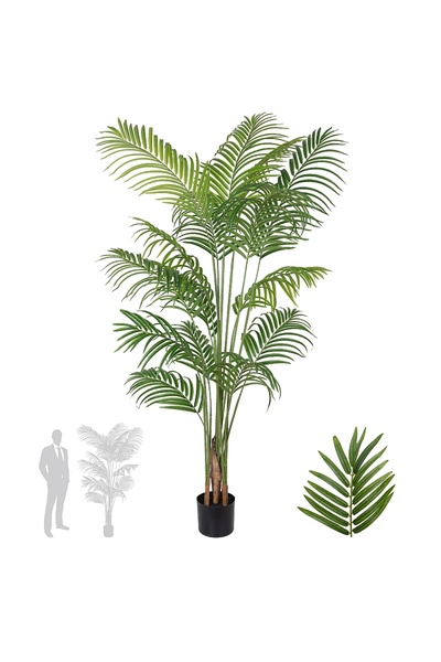 Roberto Rossi Palmier artificial H195cm Lady palm cu 15 tulpini si 15 frunze