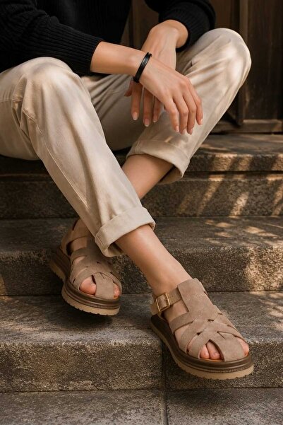 Venüs 2741 Eren Shoes&Bag Genuine Suede Leather Ankle Buckle Strap Flat Sole ...