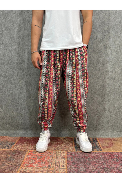 FıttingRoom Elastic Waist Pleated Patterned Half-Shalwar
