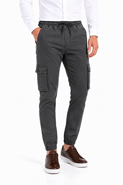 BAGLAN Men's Canvas Cargo Pants with Pockets and Elastic Waistband Bgl-St05472