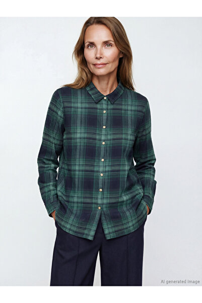 LC Waikiki Nevavm Plus Size Plaid Women's Shirt with Difference
