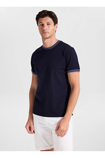 GMG FIRENZE Navy Blue Men's Slim Fit T-Shirt Gu26Mss03009