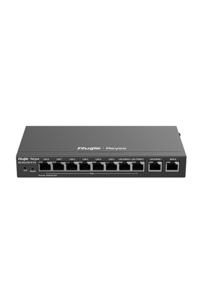 Ruijie Networks Router 8 x RJ45 1G PoE, 2 x RJ45 1G, PoE Budget 110W, Multi-W...
