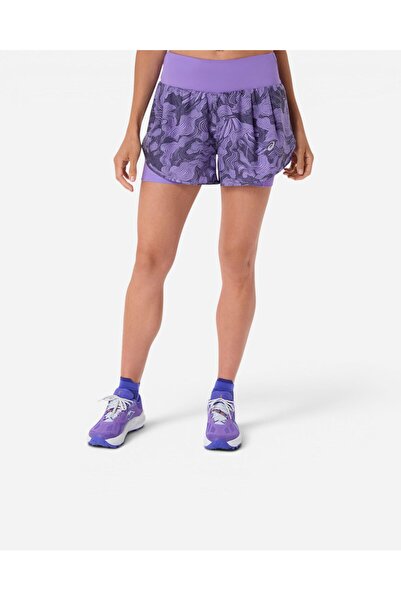 Asics ROAD ALL OVER PRINT 2-N-1 3.5IN SHORT Kadın Mor Şort 2012D077-500