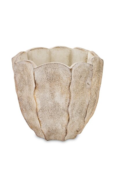 DecoDepot Ceramic pot, antique beige, 19x20.5x20.5 cm