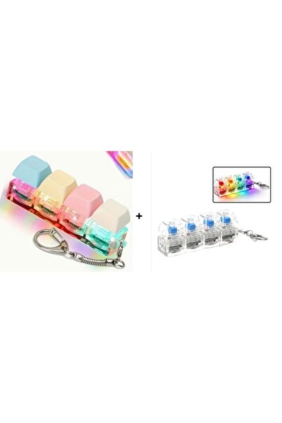 Generic Multi Colour Keys & Transparent (2pcs) Keyboard Fidget Toy Four-Key S...