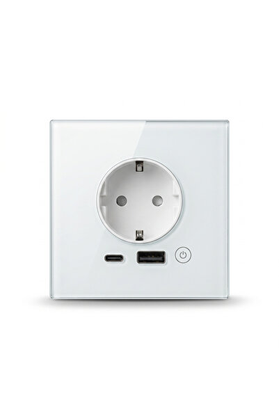 Innotive Priză inteligentă de perete, Wi-Fi, 2 porturi USB și Type-C, încărca...