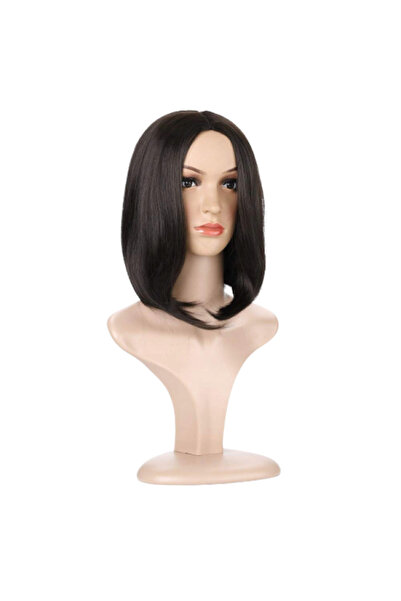 OEM Peruca dama, Material sintetic, Lungime medie, Negru/Negru