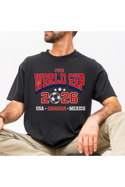 AEMİ Unisex 2026 Fifa World Cup Printed Oversize Crew Neck T-Shirt
