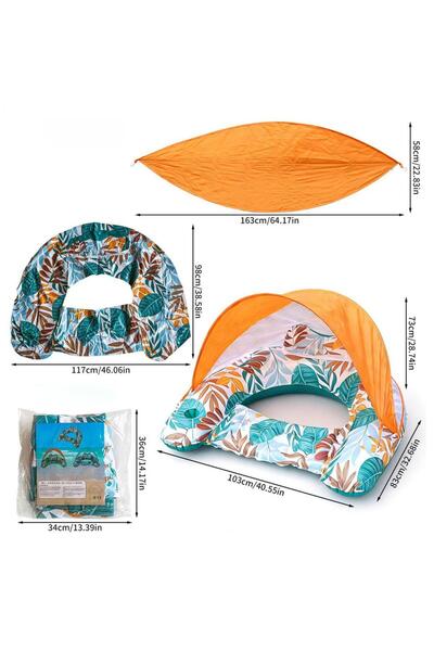 Choice A Pool Float with Canopy Blow Up Floating Chair Lounge Swimming Pool F...