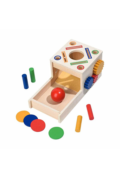 Floopy Joc educativ Cutia Permanentei, 4 in 1, indemanare si sortare, lemn, m...