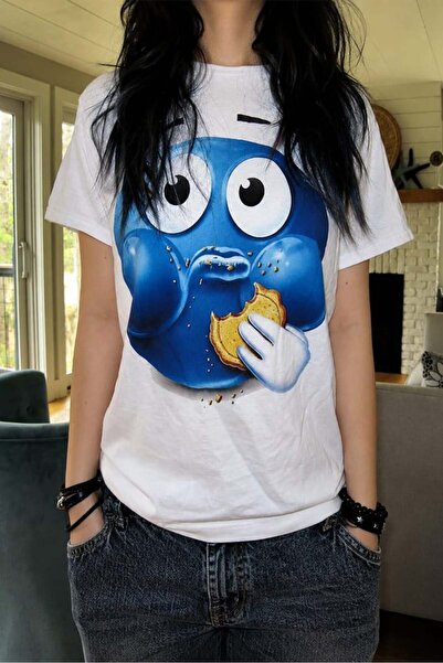 weywot Beyaz Blue Emoji Unisex T-Shirt