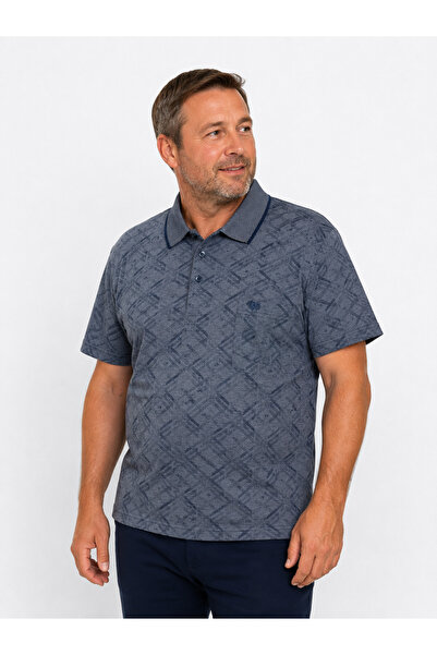 BABA PANT SİMENTİ,POLO YAKA, PAMUKLU,CEPLİ,LİKRALI ,BABA TİŞÖRT-KOYU GRİ DESENLİ