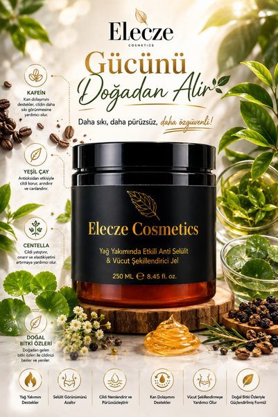 Elecze cosmetıcs Anti Cellulite Gel 250 ml – Fat Burning, Firming, and Body Shaping Care Gel