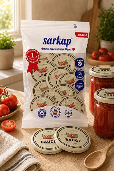 Sarkap Hijyenik Paketli 10'lu 82 mm Kapak - Domates Seri - Sauce