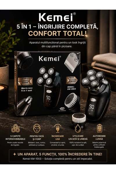 Kemei KM-1003 – Aparatul 5 în 1 pentru Îngrijire Completă