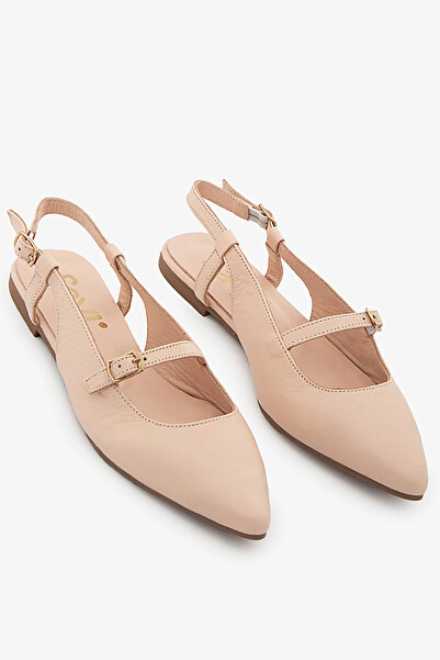 SAYL Powder Genuine Leather Women's Ballerina Slingback Shoes
