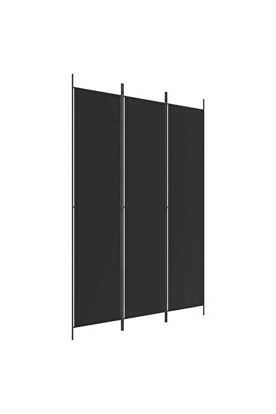 vidaxl Paravan de cameră cu 3 panouri, negru, 150x220 cm, textil