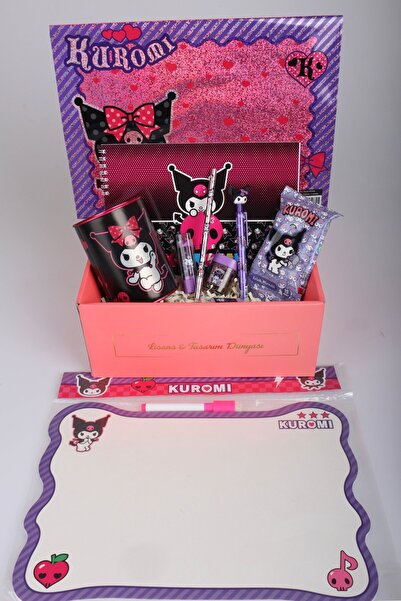 kuromi Set de papetărie cu 12 piese, cu licență Dekomus, în cutie specială, t...