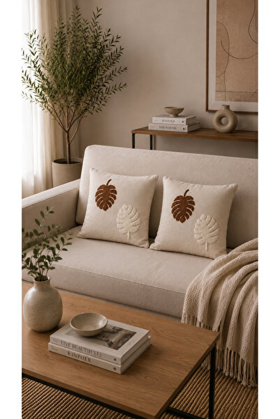 Pamuva Punch Embroidered 2-Piece Throw Pillow Cover 40X40