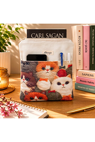 moonaja Book Cover Tablet Case Lined with Pockets - Organizer Book Bag-Duck F...