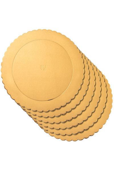 Orion Suporturi rotunde aurii pentru tort, 26 cm, 6 bucăți