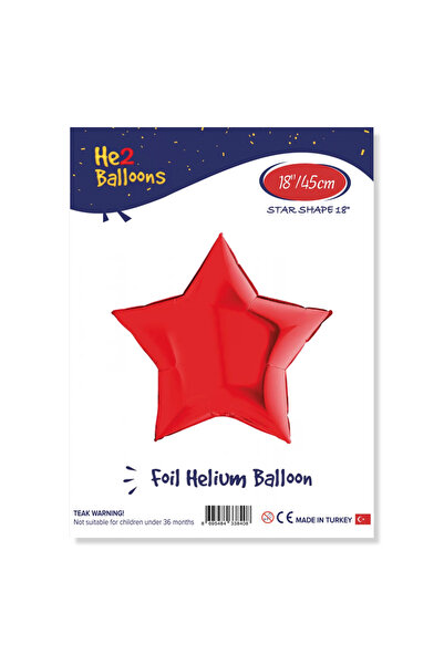 Party Country 18" 45 cm Star Foil Balloon -Red-