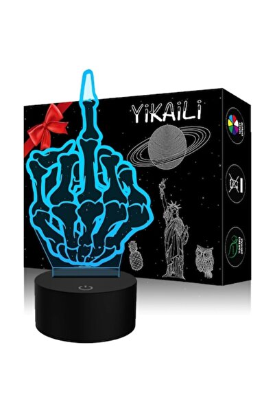 YiKAiLi Lampă tactilă LED 3D multicoloră, 7 culori, USB, Lumină de veghe deco...