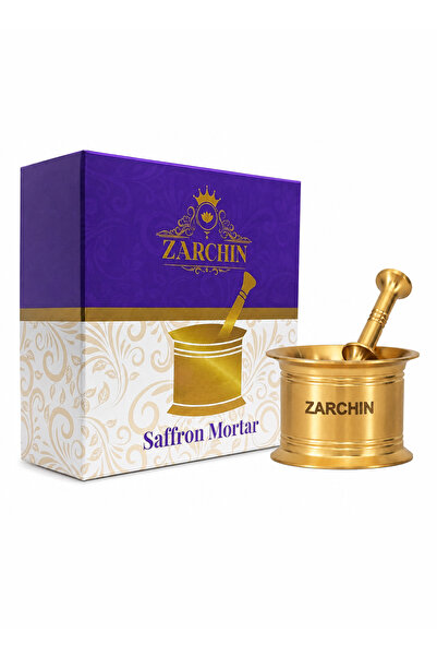 ZARCHIN Brass Mortar and Pestle – Traditional Mini Mortar for Saffron – Spice...