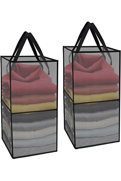 Arabest 2-Piece Folding Mesh Laundry Hampers,Breathable,Easy to Clean,Large S...