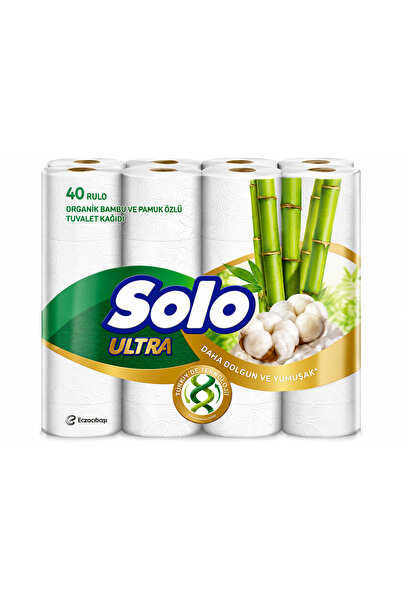 Solo Ultra Tuvalet Kağıdı Organik Bambu ve Pamuk Özlü 40'lı