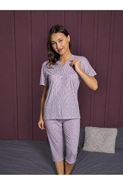Pijamoni BAMBU KISA KOLLU ALTI KAPRİ PİJAMA TAKIMI