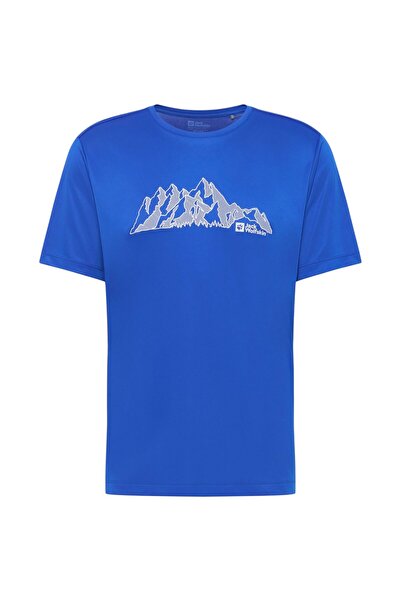 Jack Wolfskin Tricou bărbătesc cu imprimeu grafic - Albastru - XL