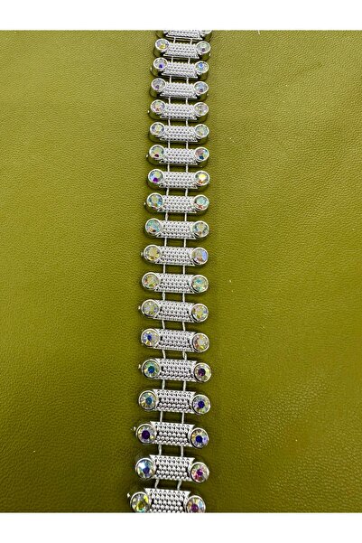 KAYA ARNİCA TEKSTİL Crystal Stone Stair Strip Silver (Plastic) - 1 Meter