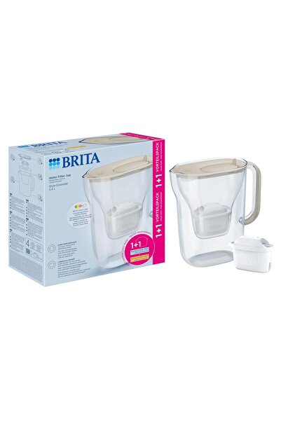 BRITA Style Water Filter Jug 2.4 L with 2 Maxtra Pro Filters, Beige