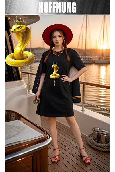 HOFFNUNG Women's Short Sleeve Crew Neck T-Shirt Dress Nightgown