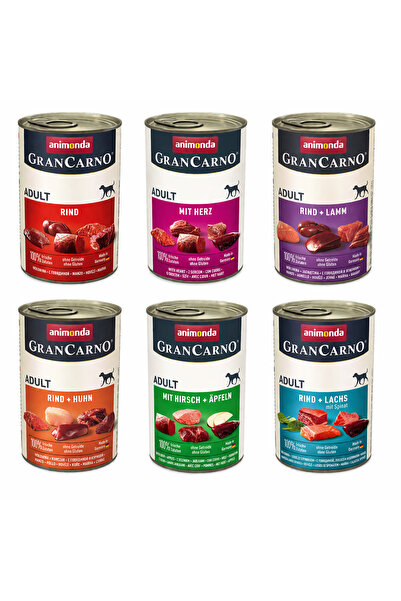 Animonda Grancarno Hrană umedă pentru câini adulți, amestec de arome 6x400g