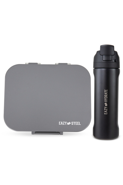 Eazy Kids Premium Stainless Steel Lunch Box w/ Stainless Steel Water Bottle 7...