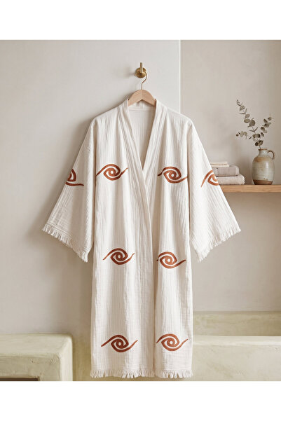Müslin Kimono Bornoz, Saçaklı Plaj Elbisesi, Yazlık Sabahlık, Hafif Kurulanma Örtüsü, Spa Hamam Havuz ve Tatil Kullanımı